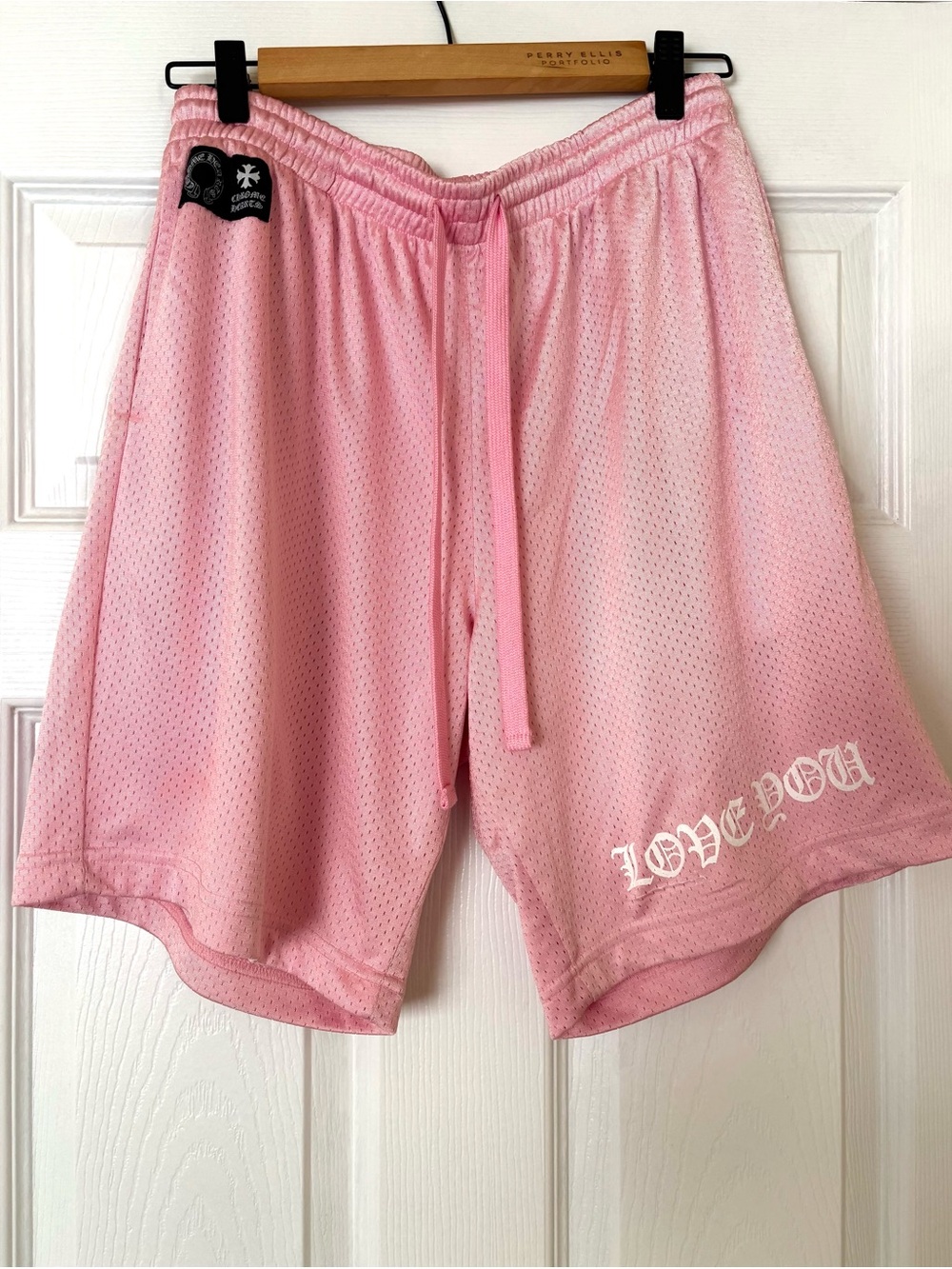 Chrome Hearts "Love You" Pink Mesh Shorts M